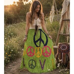 NWT A Rare Bird Peace Love Skirt/Dress O/S